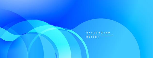 Leinwandbilder - Abstract blue background. Smooth flowing shapes create dynamic visual effect. Gradient shades offer depth, modern aesthetic.