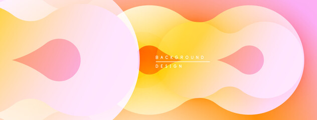Leinwandbilder - Abstract fluid shapes blend, creating warm gradient background. Soft colors suggest modern design, perfect for digital projects.