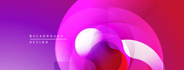 Leinwandbilder - Abstract vibrant layers create dynamic composition. Gradient hues blend, forming modern visual experience. Smooth shapes overlap.