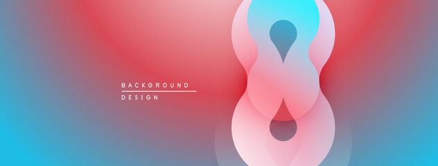 Poster - Abstract gradient background. Soft colors blend, creating flowing shapes. Minimalist design with central infinity symbol.