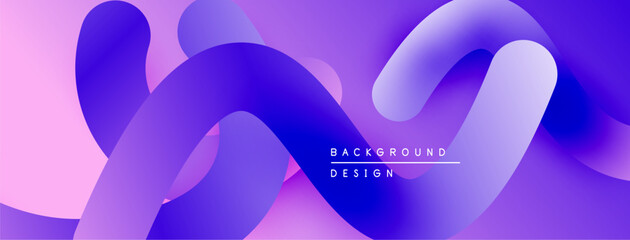 Leinwandbilder - Abstract fluid shapes, purple hues, pink accents. Modern design, smooth gradients create dynamic composition. Background texture visible.