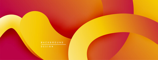 Leinwandbilder - Abstract flowing shapes, warm color palette. Gradient shades create dynamic visual effect. Modern design element for backgrounds.