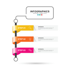 Fototapete - Vector Infographic label design template with icons and 3 options or steps. Can be used for process diagram.	