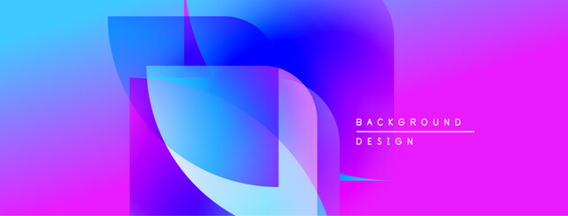 Leinwandbilder - Abstract gradient background. Blue, purple hues blend smoothly. Modern design elements create dynamic visual effect. Minimalist text present.