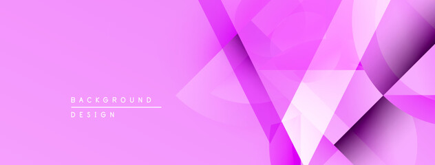 Aufkleber - Abstract pink background. Geometric shapes overlap creating dynamic visual effect. Modern design suitable for digital projects.
