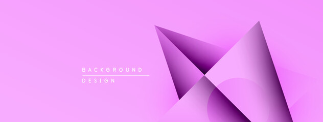 Leinwandbilder - Abstract pink design features layered geometric shapes. Gradient shading creates depth, modern aesthetic. Minimalist composition, clean lines.