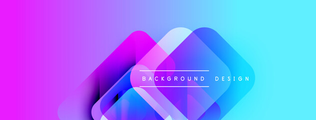 Poster - Abstract vibrant background. Overlapping shapes create dynamic visual effect. Gradient colors transition smoothly, modern design element.