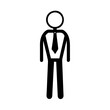 © Olga - Stick figure businessman icon with tie in line style
