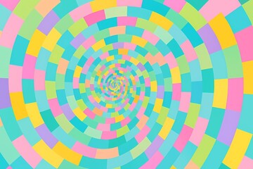 Wall Mural - A psychedelic world of abstract candy, macaron color splicing, and spiral patterns.