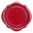 © Dzunstock - Blank red wax seal isolated on transparent background.