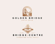 © yourlogocreator - Luxury professional modern curved bridge architecture logo template for company
