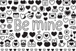 © NOOR - “Be Mine” Valentine Doodle Set – Cute  Love Icons with Hearts, Gifts, Treats, and Romantic Symbols