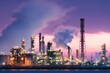 © Serhii - Oil Refinery Plant Emitting Light Smoke at Dawn