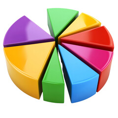 Aufkleber - Colorful pie chart segments in various shapes and sizes, representing data visualization and analysis. This vibrant design is perfect for presentations and educational materials