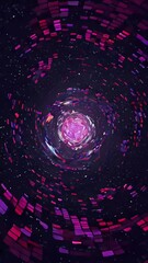 Wall Mural - Cosmic Cracks Abstract noise and glitch patterns interweave into a vortex