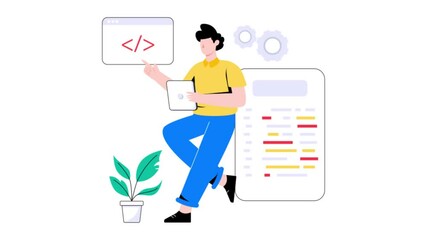 App Development 2D Flat Animation. 