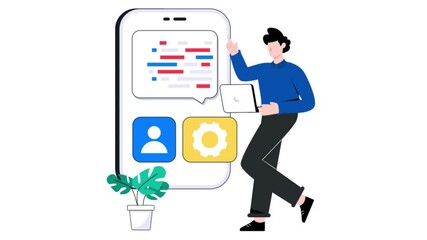 App Coding 2D Flat Animation. 