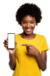 © 3DStockX - smile woman using a smartphone , happy businesswoman using smart phone , curly hair woman using smartphone , on transparent background, no background