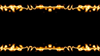 Aufkleber - Simple digital lines fiery frame made symmetric flames with empty space in the center, ideal for text or design. Loop