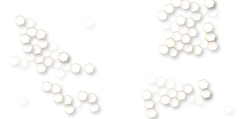 Wall Mural - bright white abstract hexagon wallpaper or background, futuristic abstract honeycomb technology whit