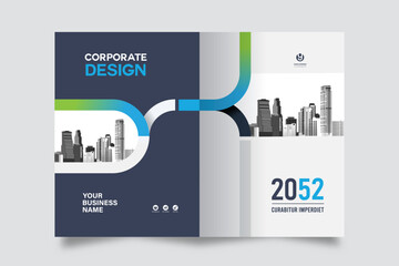 Wall Mural - City Background Business Book Cover Design Template