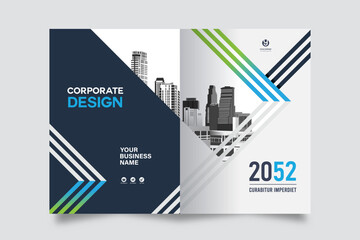 Wall Mural - City Background Business Book Cover Design Template