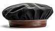 © fathah - Dark gray beret with brown leather band