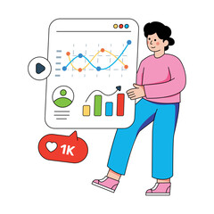 Wall Mural - trendy design illustration of social media traffic