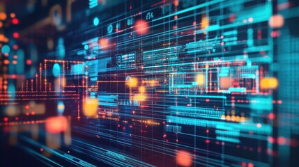 Abstract background of binary code with data input forms on a screen.