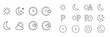 © icon_art - Daily cycle of sun and moon icons showcasing time and weather in a simple graphic design