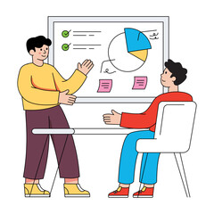 Wall Mural - an illustration design of project presentation
