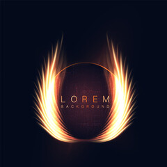 Leinwandbilder - Abstract bright background. Circle with fiery wings for advertisements, banners and user interfaces.