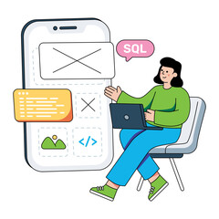 Wall Mural - trendy vector design of mobile app development