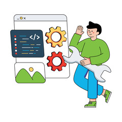 Wall Mural - Creative vector design of web development services 