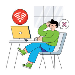 Wall Mural - trendy design illustration of poor internet connection