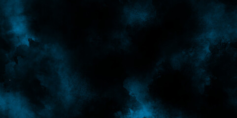 Wall Mural - abstract cobalt blue fog or smoke color isolated black background, blue color paint texture photo ba