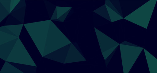 Poster - Dark abstract backdrop with angular shapes of teal against a black