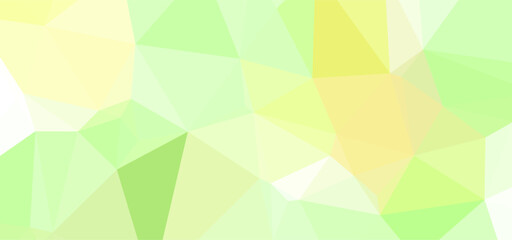 Poster - Abstract geometric polygonal pattern, shades of green and yellow