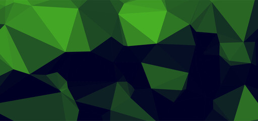 Poster - Green & dark blue polygonal abstract