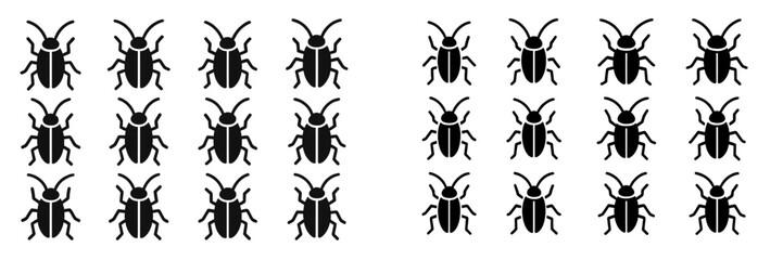Aufkleber - Intricate arrangement of black insect silhouettes on a plain background showcasing various designs