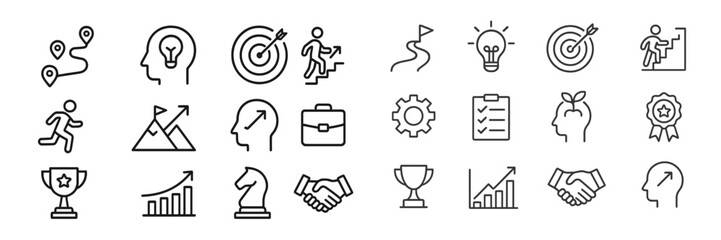 Aufkleber - Icons representing success, growth, and strategy designed for business and personal development themes