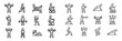 © Zaleman - Diverse fitness activities showcased through simple line icons, capturing various exercises in a gym setting