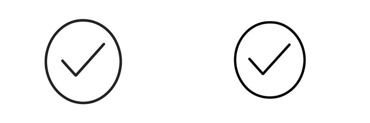 Aufkleber - Checkmarks symbolize approval or completion in a minimalistic design on a simple white background