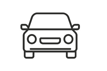 Fototapete - Outline of a car with simple design on a white background showcasing minimalistic style and modern aesthetics