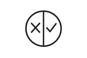 Leinwandbilder - Symbol of choice representing approval and disapproval in a simple design on a clean backdrop