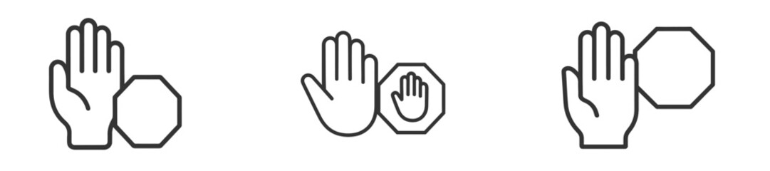 Aufkleber - Hand gestures demonstrating stop signal and communication methods in a minimalistic style