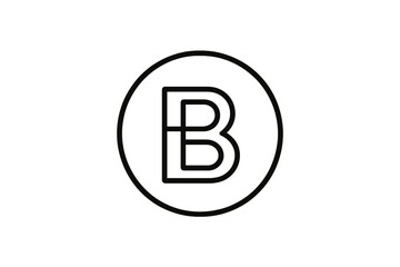 Leinwandbilder - Simple black and white logo featuring a stylized letter B inside a circle designed for modern branding uses