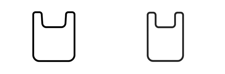 Poster - Two contrasting designs of a shopping bag outline on a plain background showcasing different styles