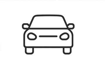 Poster - Simple line drawing of a car emphasizing its front view with clear outlines and minimal details