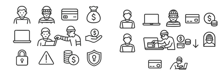 Fototapete - Cybersecurity threats and digital crimes are prevalent in modern society affecting individuals and businesses daily